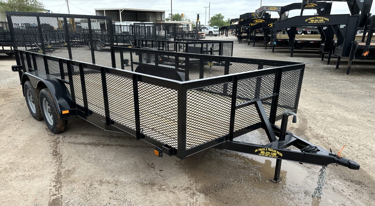 New 2026 Road Boss 83"x16' Bumper Pull w/4' Gate & 2' Mesh Sides Utility Trailer
