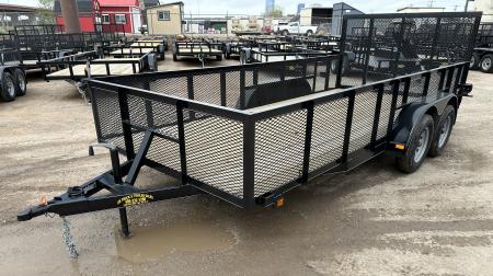 New 2026 Road Boss 83"x16' Bumper Pull w/4' Gate & 2' Mesh Sides Utility Trailer