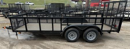 New 2026 Road Boss 83"x16' Bumper Pull w/4' Gate & 2' Mesh Sides Utility Trailer