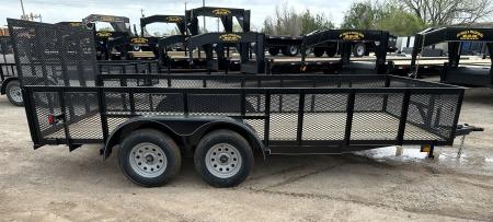 New 2026 Road Boss 83"x16' Bumper Pull w/4' Gate & 2' Mesh Sides Utility Trailer