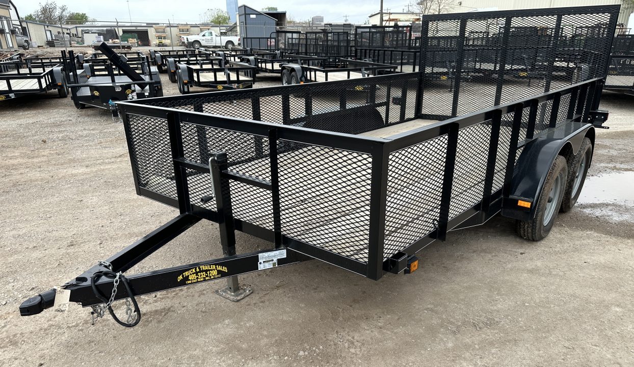 New 2025 Road Boss 83"x14' Bumper Pull w/4' Gate & 2' Mesh Sides Utility Trailer