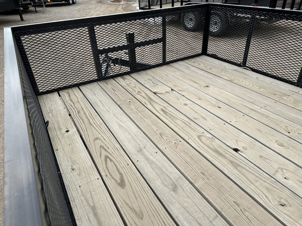 New 2025 Road Boss 83"x14' Bumper Pull w/4' Gate & 2' Mesh Sides Utility Trailer