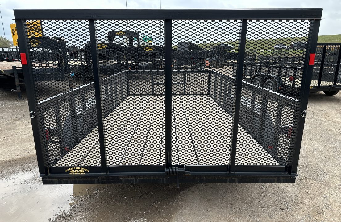 New 2025 Road Boss 83"x14' Bumper Pull w/4' Gate & 2' Mesh Sides Utility Trailer