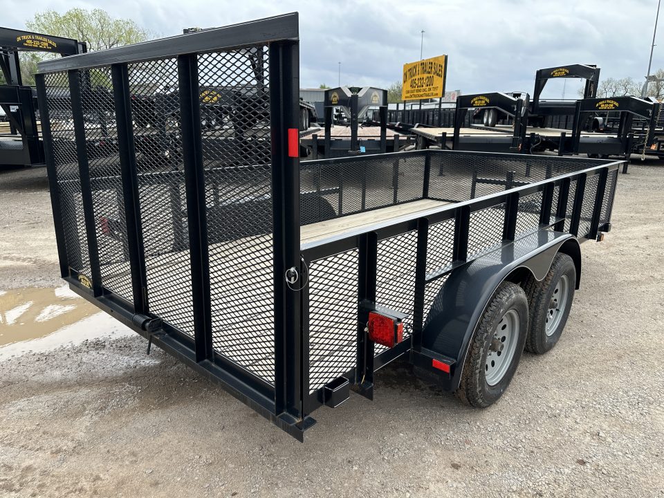 New 2025 Road Boss 83"x14' Bumper Pull w/4' Gate & 2' Mesh Sides Utility Trailer