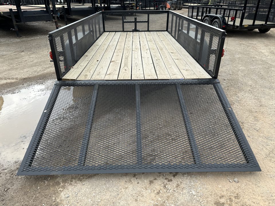 New 2025 Road Boss 83"x14' Bumper Pull w/4' Gate & 2' Mesh Sides Utility Trailer