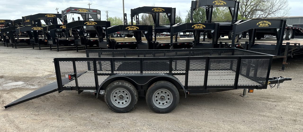 New 2025 Road Boss 83"x14' Bumper Pull w/4' Gate & 2' Mesh Sides Utility Trailer