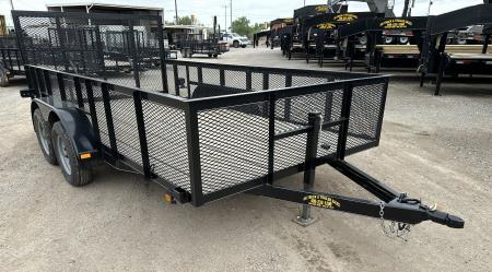 New 2025 Road Boss 83 x14' Bumper Pull w/4' Gate & 2' Mesh Sides Utility Trailer