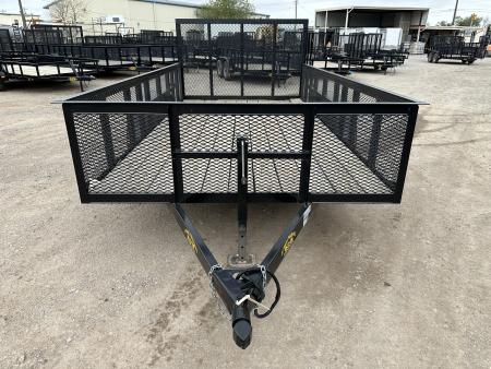 New 2025 Road Boss 83"x14' Bumper Pull w/4' Gate & 2' Mesh Sides Utility Trailer