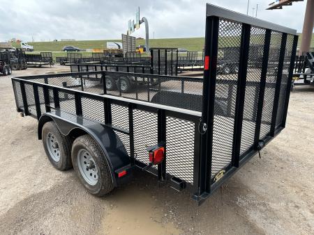 New 2025 Road Boss 83"x14' Bumper Pull w/4' Gate & 2' Mesh Sides Utility Trailer