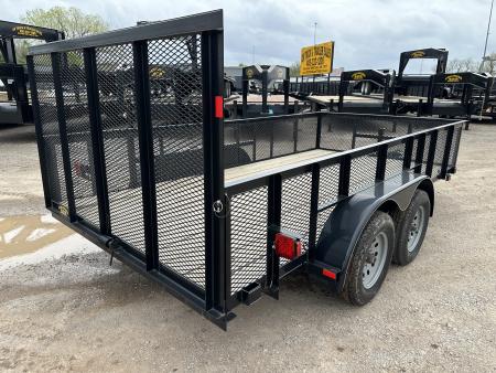 New 2025 Road Boss 83"x14' Bumper Pull w/4' Gate & 2' Mesh Sides Utility Trailer
