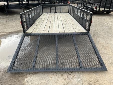 New 2025 Road Boss 83"x14' Bumper Pull w/4' Gate & 2' Mesh Sides Utility Trailer