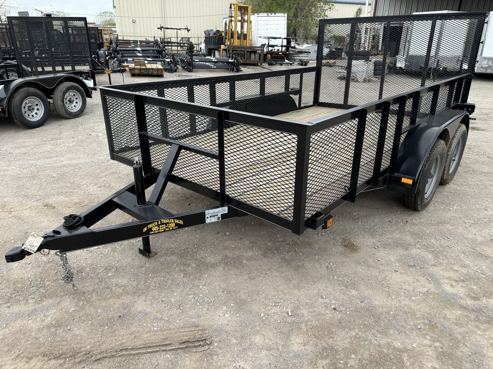 New 2025 Road Boss 83"x12' Bumper Pull w/4' Gate & 2' Mesh Sides Utility Trailer