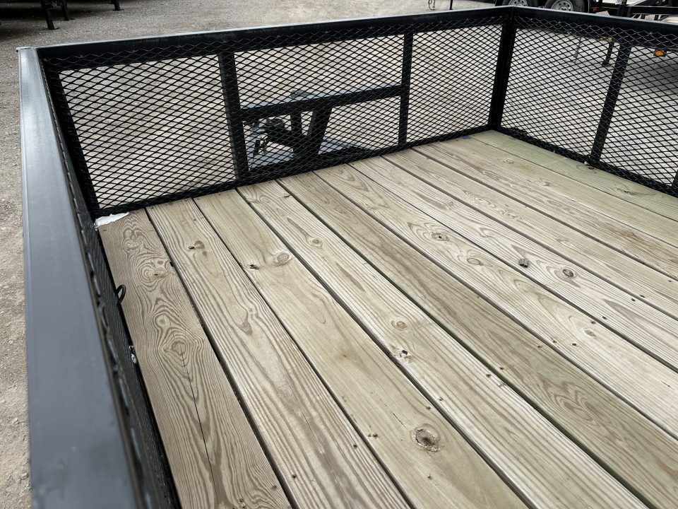 New 2025 Road Boss 83"x12' Bumper Pull w/4' Gate & 2' Mesh Sides Utility Trailer