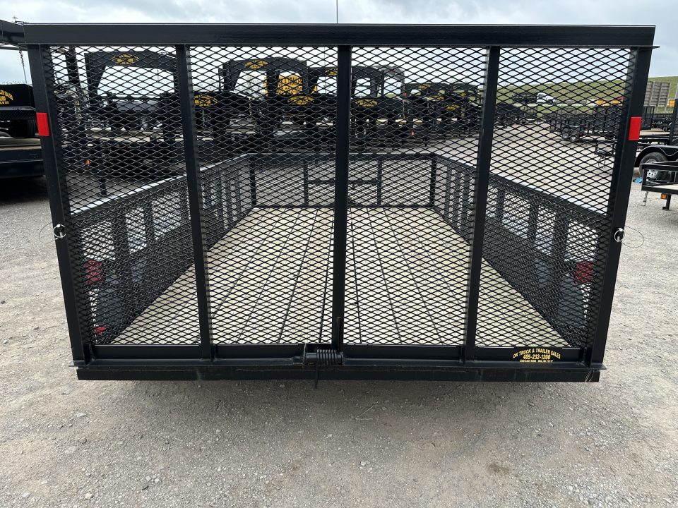 New 2025 Road Boss 83"x12' Bumper Pull w/4' Gate & 2' Mesh Sides Utility Trailer