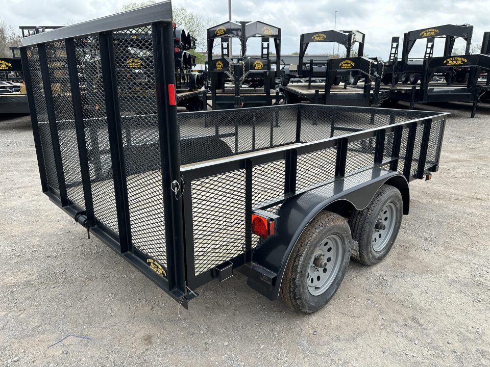 New 2025 Road Boss 83"x12' Bumper Pull w/4' Gate & 2' Mesh Sides Utility Trailer