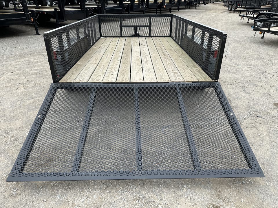 New 2025 Road Boss 83"x12' Bumper Pull w/4' Gate & 2' Mesh Sides Utility Trailer