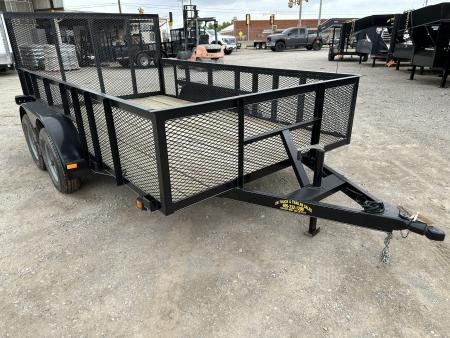 New 2025 Road Boss 83 x12' Bumper Pull w/4' Gate & 2' Mesh Sides Utility Trailer