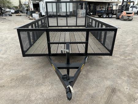 New 2025 Road Boss 83"x12' Bumper Pull w/4' Gate & 2' Mesh Sides Utility Trailer