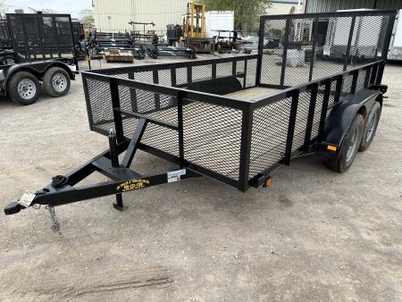New 2025 Road Boss 83"x12' Bumper Pull w/4' Gate & 2' Mesh Sides Utility Trailer