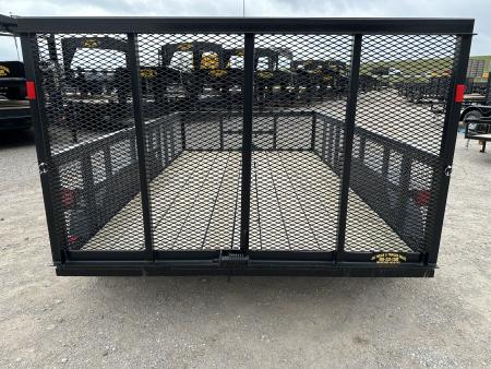 New 2025 Road Boss 83"x12' Bumper Pull w/4' Gate & 2' Mesh Sides Utility Trailer
