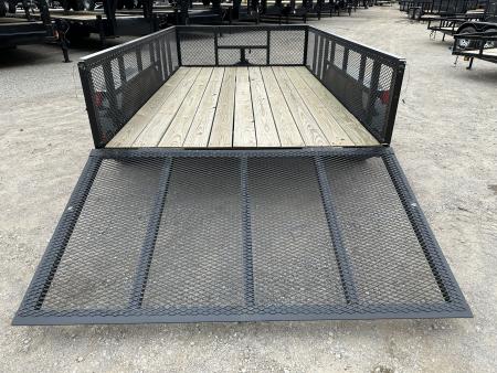 New 2025 Road Boss 83"x12' Bumper Pull w/4' Gate & 2' Mesh Sides Utility Trailer