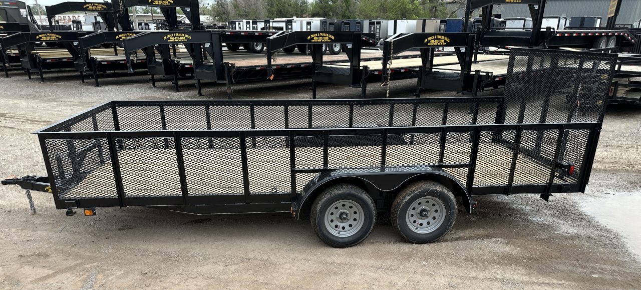 New 2026 Road Boss 83"x18' Bumper Pull w/4' Gate, 2' Mesh Sides & 4" Frames Utility Trailer