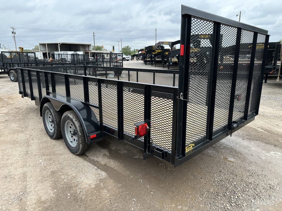 New 2026 Road Boss 83"x18' Bumper Pull w/4' Gate, 2' Mesh Sides & 4" Frames Utility Trailer