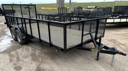 New 2026 Road Boss 83 x18' Bumper Pull w/4' Gate, 2' Mesh Sides & 4  Frames Utility Trailer
