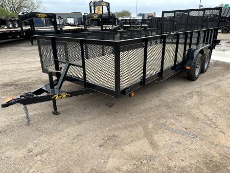 New 2026 Road Boss 83"x18' Bumper Pull w/4' Gate, 2' Mesh Sides & 4" Frames Utility Trailer