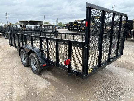 New 2026 Road Boss 83"x18' Bumper Pull w/4' Gate, 2' Mesh Sides & 4" Frames Utility Trailer
