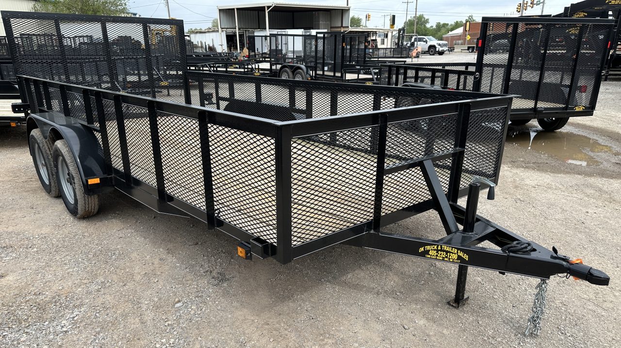 New 2026 Road Boss 83"x16' Bumper Pull w/4' Gate & 2' Mesh Sides Utility Trailer