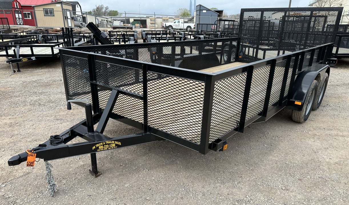 New 2026 Road Boss 83"x16' Bumper Pull w/4' Gate & 2' Mesh Sides Utility Trailer