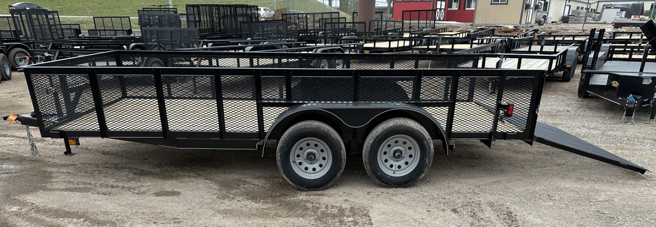 New 2026 Road Boss 83"x16' Bumper Pull w/4' Gate & 2' Mesh Sides Utility Trailer