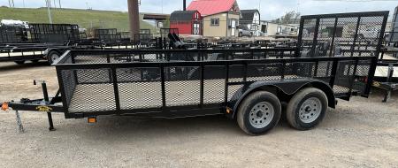 New 2026 Road Boss 83"x16' Bumper Pull w/4' Gate & 2' Mesh Sides Utility Trailer