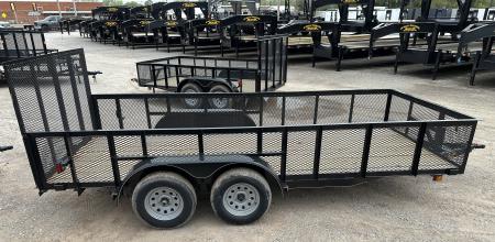 New 2026 Road Boss 83"x16' Bumper Pull w/4' Gate & 2' Mesh Sides Utility Trailer