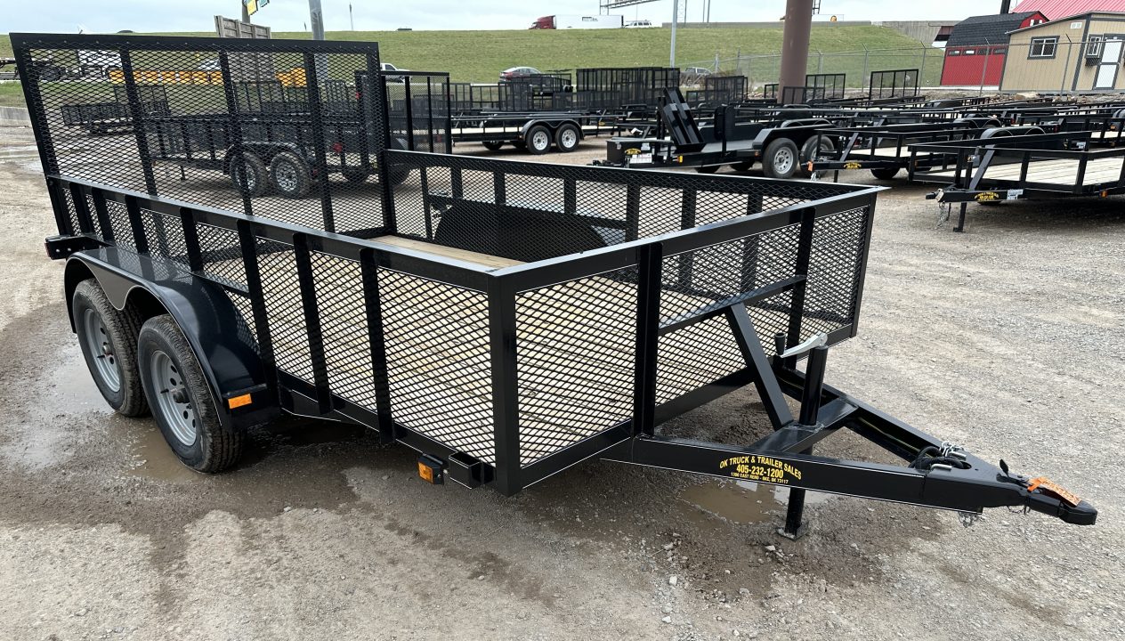 New 2026 Road Boss 83"x12' Bumper Pull w/4' Gate & 2' Mesh Sides Utility Trailer