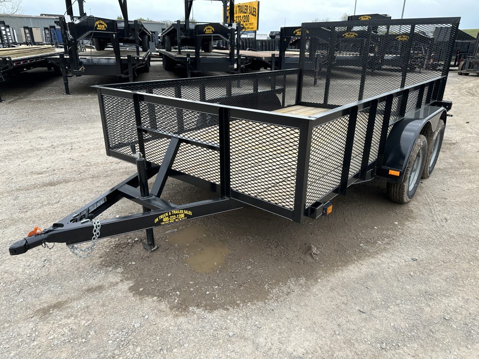 New 2026 Road Boss 83"x12' Bumper Pull w/4' Gate & 2' Mesh Sides Utility Trailer