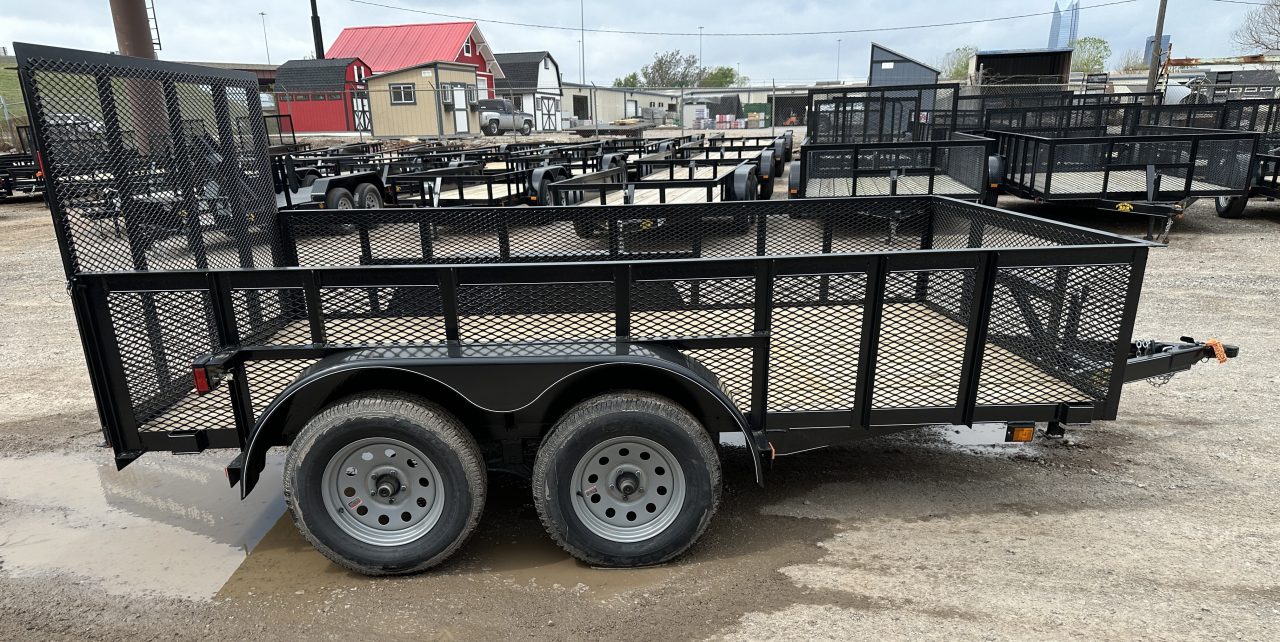 New 2026 Road Boss 83"x12' Bumper Pull w/4' Gate & 2' Mesh Sides Utility Trailer