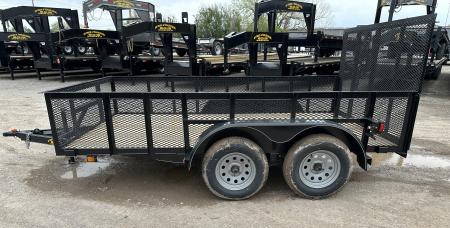 New 2026 Road Boss 83"x12' Bumper Pull w/4' Gate & 2' Mesh Sides Utility Trailer