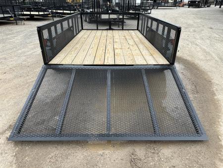 New 2026 Road Boss 83"x12' Bumper Pull w/4' Gate & 2' Mesh Sides Utility Trailer