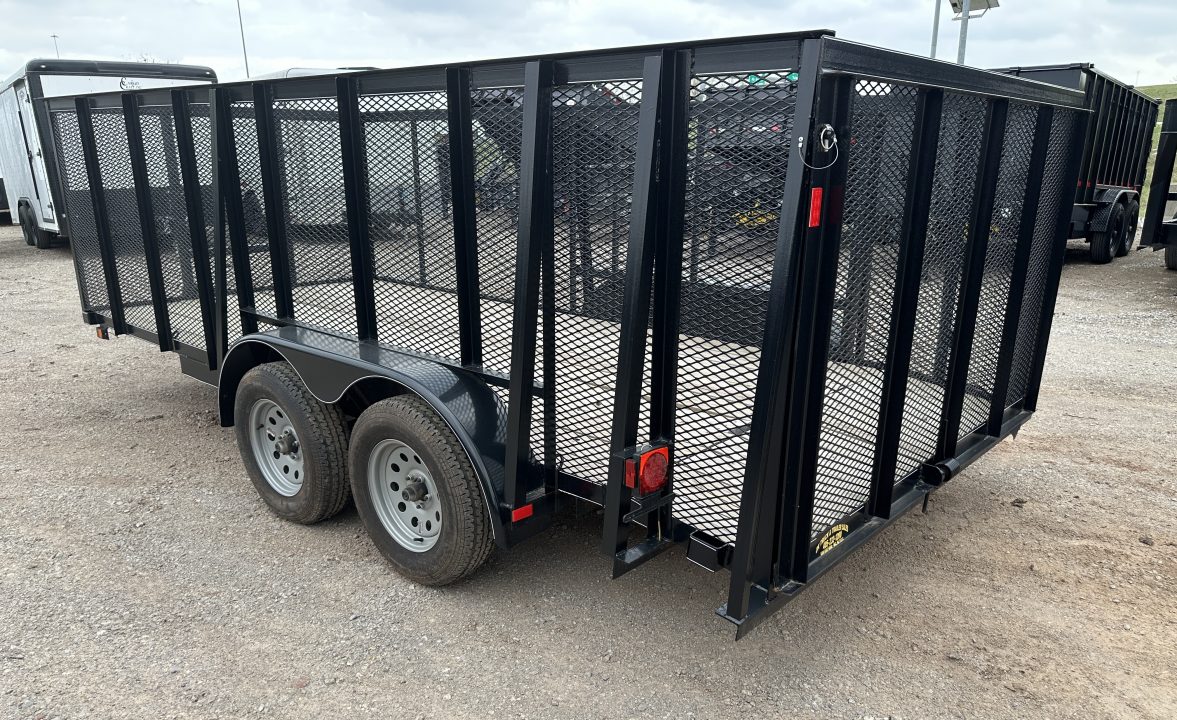 New 2025 Road Boss 83"x16' Bumper Pull w/4' Gate, Dove Tail & 4' Mesh Sides Utility Trailer