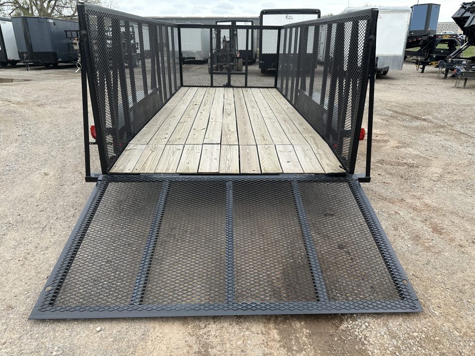 New 2025 Road Boss 83"x16' Bumper Pull w/4' Gate, Dove Tail & 4' Mesh Sides Utility Trailer