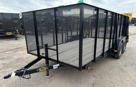 New 2025 Road Boss 83 x16' Bumper Pull w/4' Gate, Dove Tail & 4' Mesh Sides Utility Trailer
