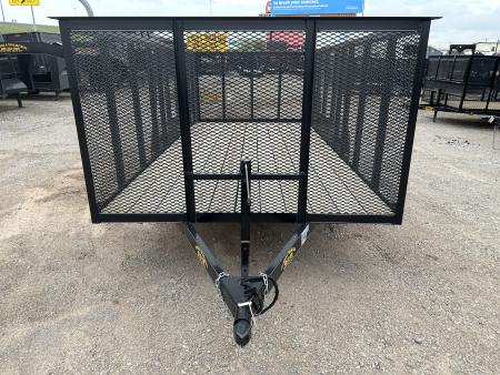 New 2025 Road Boss 83"x16' Bumper Pull w/4' Gate, Dove Tail & 4' Mesh Sides Utility Trailer