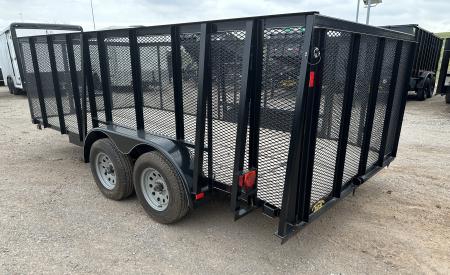 New 2025 Road Boss 83"x16' Bumper Pull w/4' Gate, Dove Tail & 4' Mesh Sides Utility Trailer