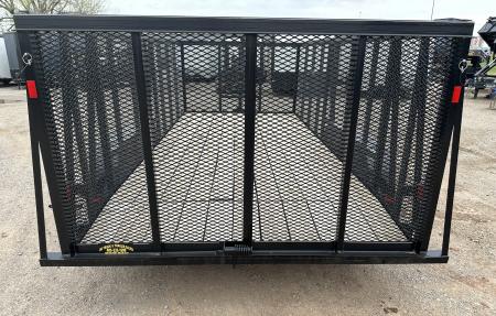 New 2025 Road Boss 83"x16' Bumper Pull w/4' Gate, Dove Tail & 4' Mesh Sides Utility Trailer