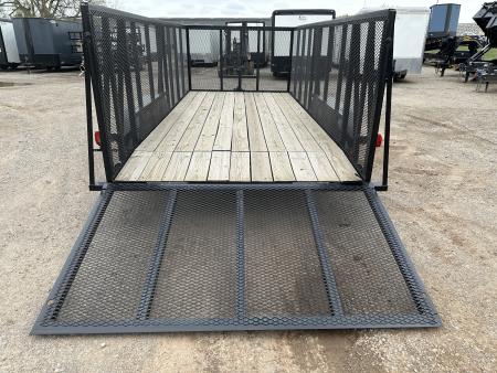 New 2025 Road Boss 83"x16' Bumper Pull w/4' Gate, Dove Tail & 4' Mesh Sides Utility Trailer