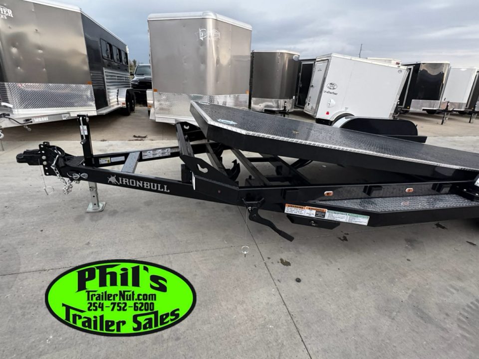 New Iron Bull 83X20 TILT TRAILER OPEN CAR HAULER STEEL DECK Equipment Trailer TILT TRAILER 5200 LB AXLES