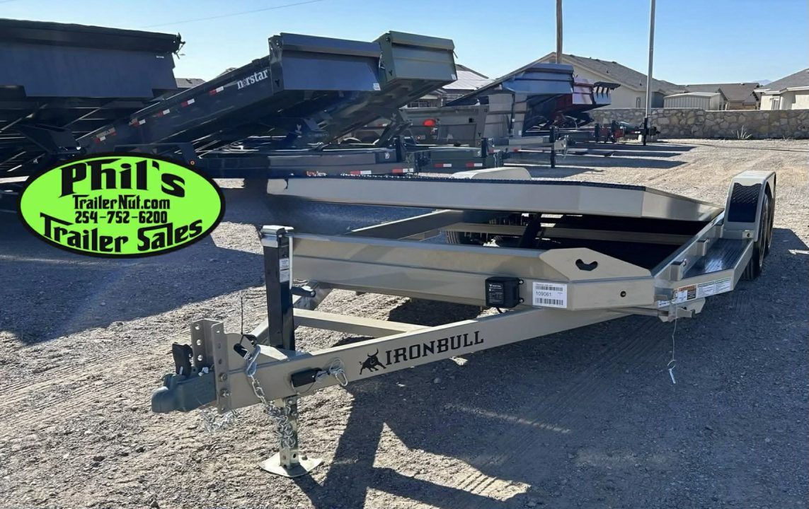 New Iron Bull 83X20 TILT TRAILER OPEN CAR HAULER STEEL DECK Equipment Trailer TILT TRAILER 5200 LB AXLES