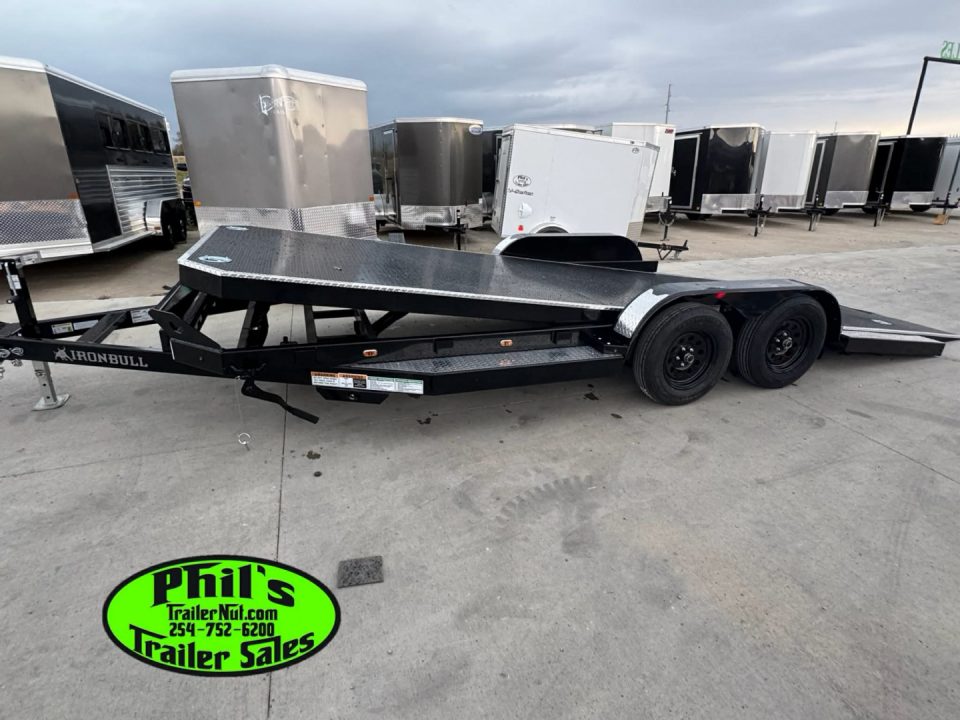 New Iron Bull 83X20 TILT TRAILER OPEN CAR HAULER STEEL DECK Equipment Trailer TILT TRAILER 5200 LB AXLES